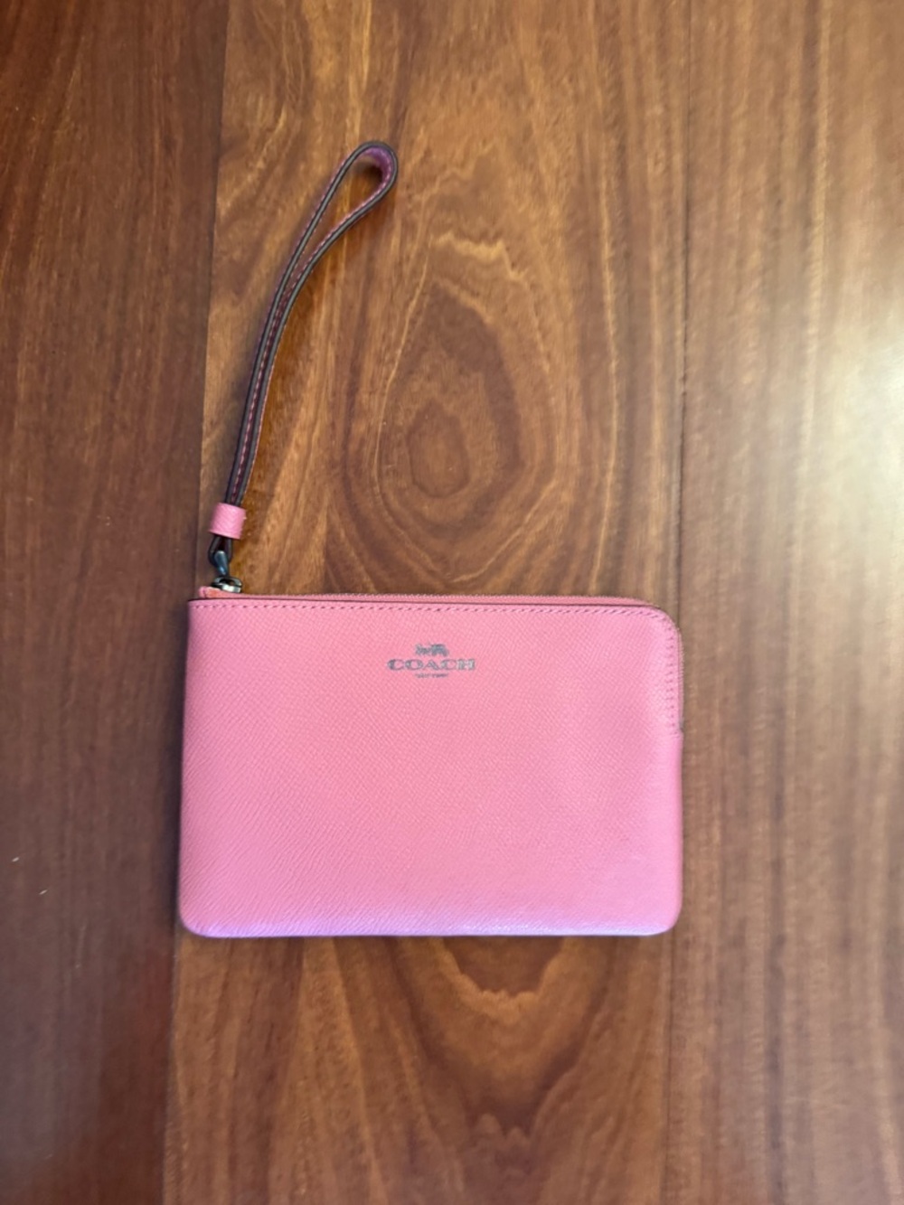 Coach Pink Corner Zipper Wristlet